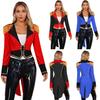 Women Circus Ringmaster Costume Tassel Long Sleeve Tailcoat Jacket Halloween Cosplay Outerwear