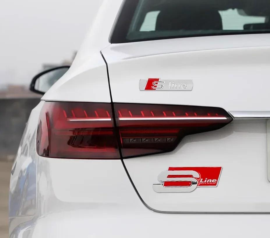 1pcs metal for B Sline S line car Letter Emblem Side Fender Rear tail trunk badge sticker Decal styling Auto accessorie