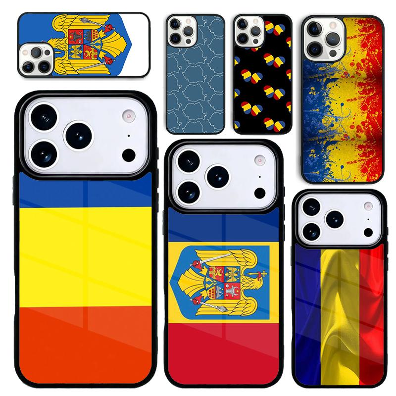 Чехол Case для iPhone 17 Air 16 Pro Max 15 Plus 11 13 Mini 14 12 Задняя крышка телефона Флаг Румынии