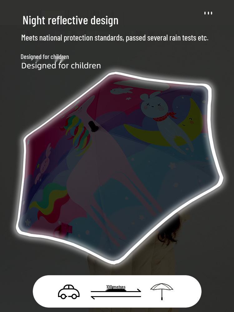 Kids' Adorable 3D Umbrella: Safe, Dual-Use Sunshade & Rain Cover