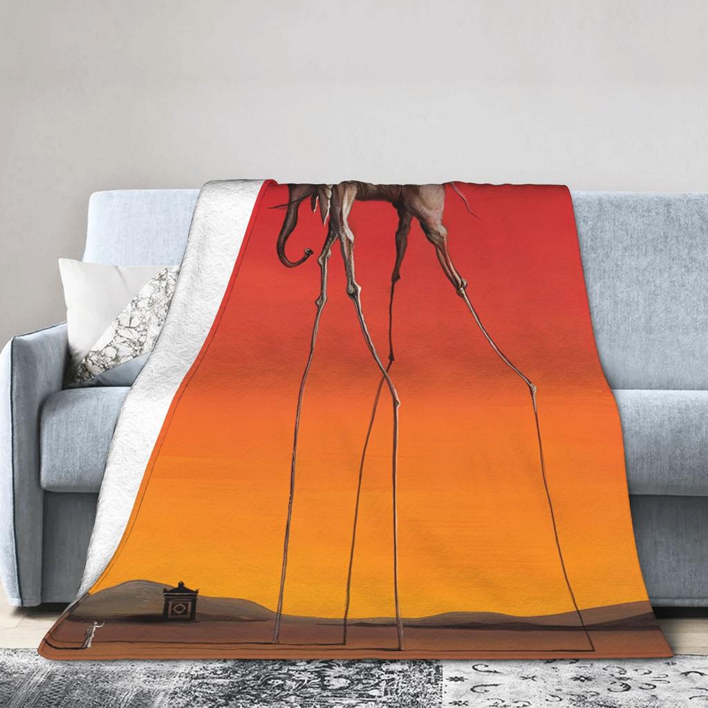 Salvador Dali Temptation of Saint Anthony Blankets Flannel Funny Breathable Throw Blankets Chair Covering Spring Autumn Outdoor