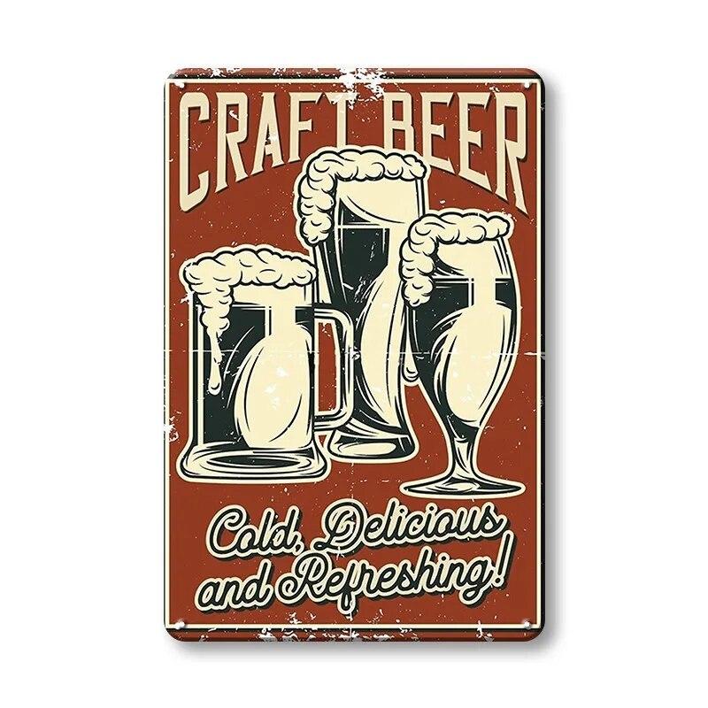 Знаки холодного пива, металлическая табличка, пиво, поднимающее настроение, винтажные постеры для мужчин, пещерный бар, паб, клуб, жестяная тарелка, художественные настенные наклейки, домашний декор
