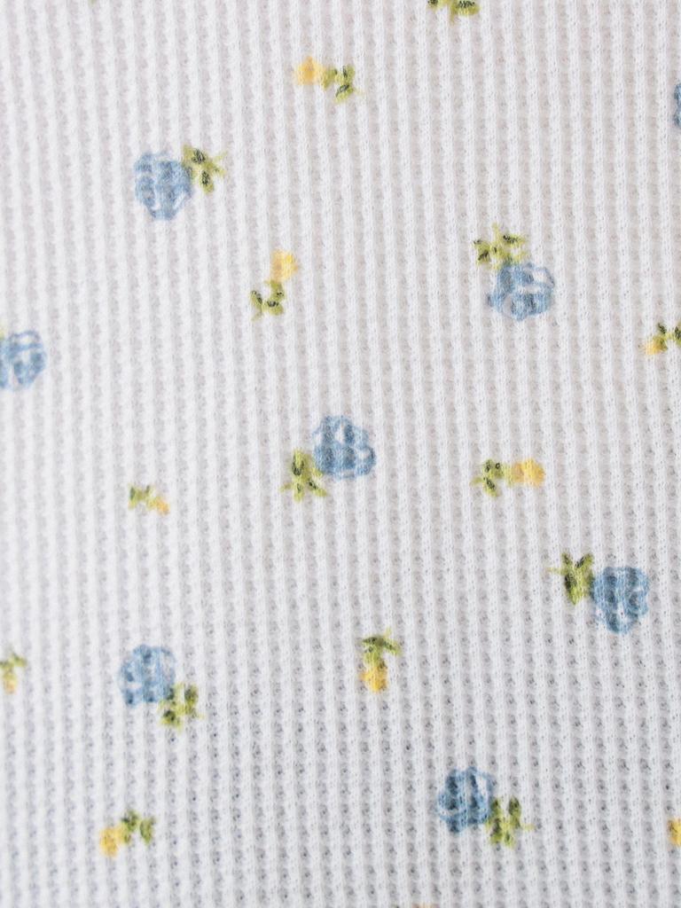 Beams Boy Women's L/S Tee Floral Thermal Hoodie, LT.GREY, One Size