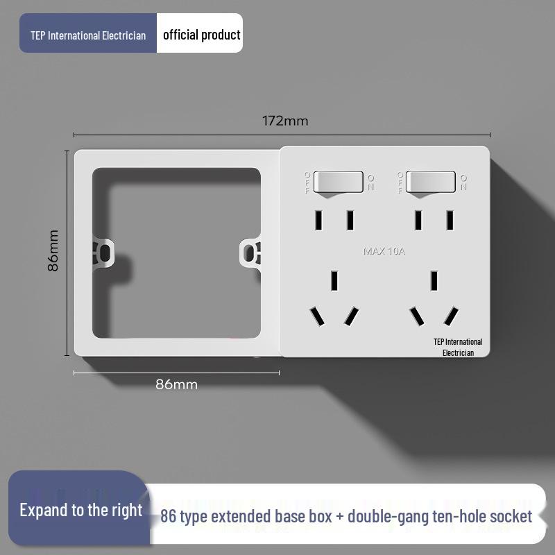 86 Type Multi-functional Five-Hole Wall Socket Converter with Switch and Power Strip