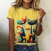 Women's T Shirt Cartoon Animal Print T Shirt Casual O-Neck Short Sleeve Streer Female Summer Loose Tee Tops Y2k Clothing