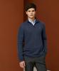 Us Polo Assn White Label Хлопок Френч-риба Полумолния Воротник-стойка_Темно-синий