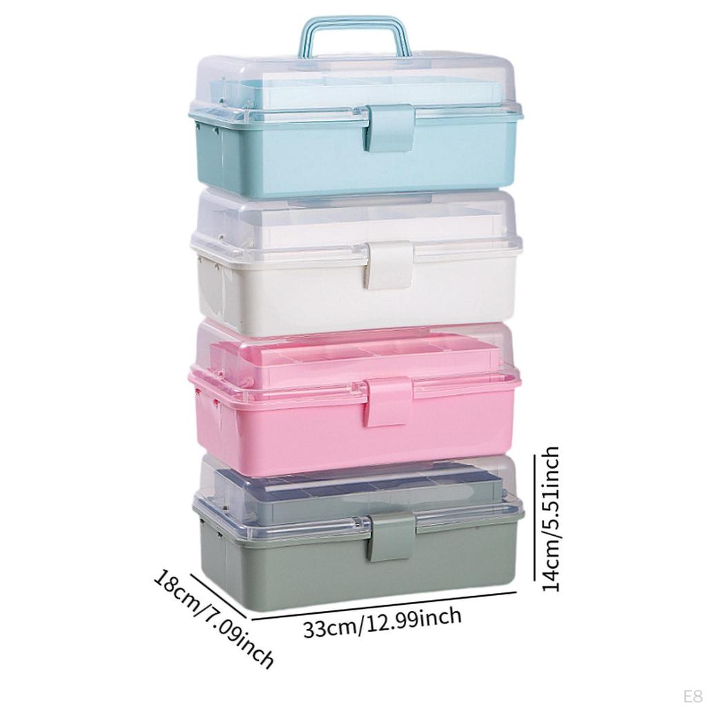 3 Layer Storage Box Craft Organizer Accessories Stackable Multifunction Caddy Portable Tackle