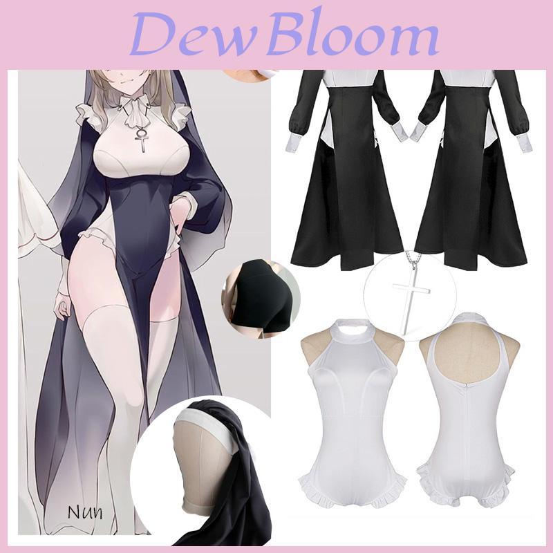 Sexy Cotton-polyester Blend Nun Outfit For Youth Cosplay