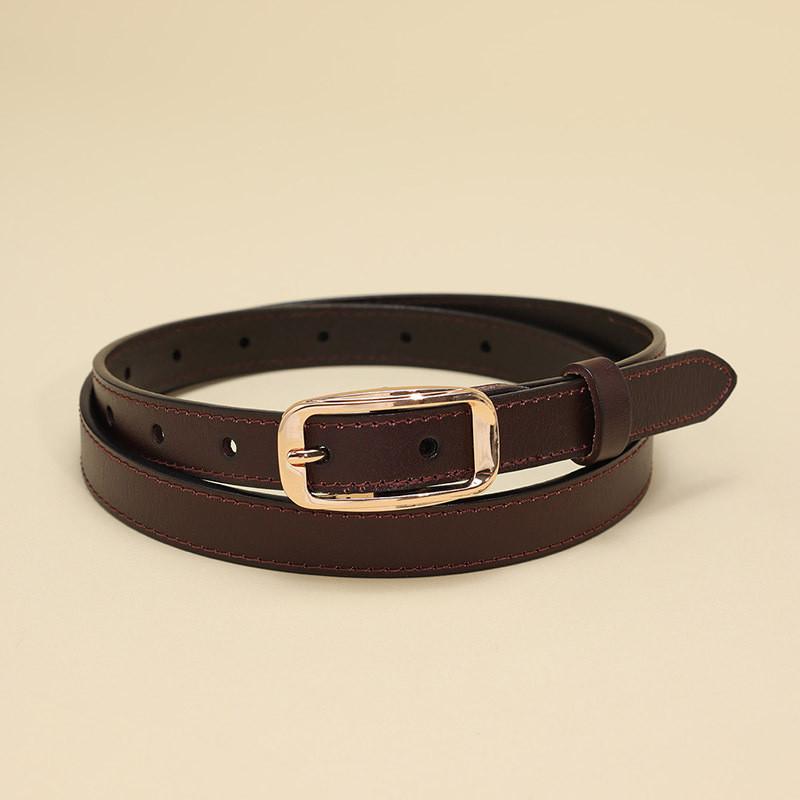 Elegant Cowhide Leather Ladies Fashion Belt With Alloy Pin Closure Work For