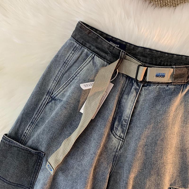 Унисекс Американские Ретро Джинсовые Пятиточечные Рабочие Шорты