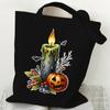 Винтажный стиль тыквенная шляпа ведьмы графическая холщовая сумка-тоут для женщин и мужчин Хэллоуин сумки для покупок ужас повседневная сумка-тыква на плечо
