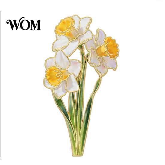 Bright Color Enamel Pin Brooch Pin, Flower Design with Smooth Edges, Lightweight Zinc Alloy Badge for Jackets Scarves Bags Gift