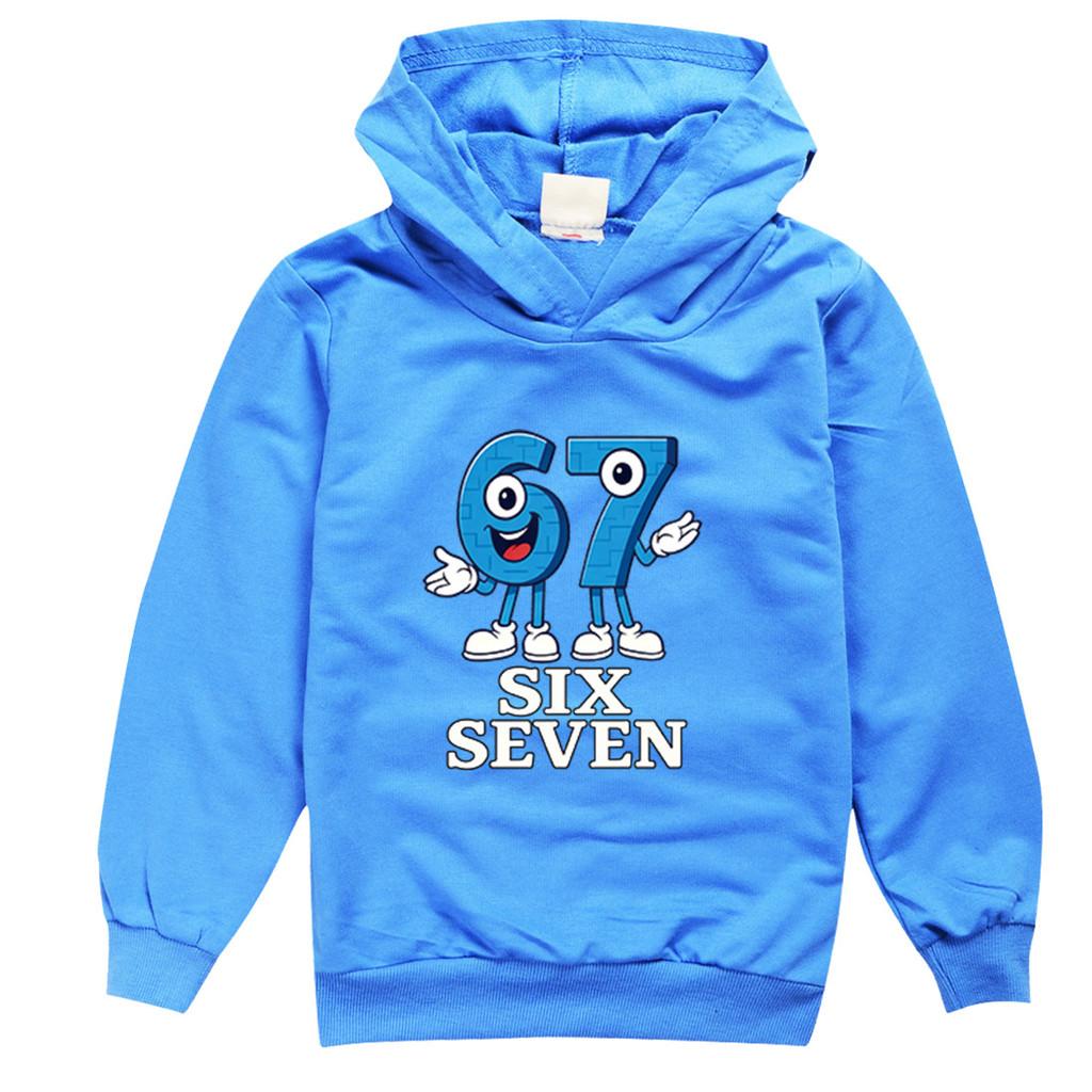 9194 Детский Худи с принтом Steal a Brainrot 67 Six Seven, повседневный, с длинными рукавами