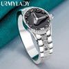 URMYLADY 925 пробы стерлингового серебра наручные часы 7-10 кольцо для женщин свадебная вечеринка модные украшения с шармом