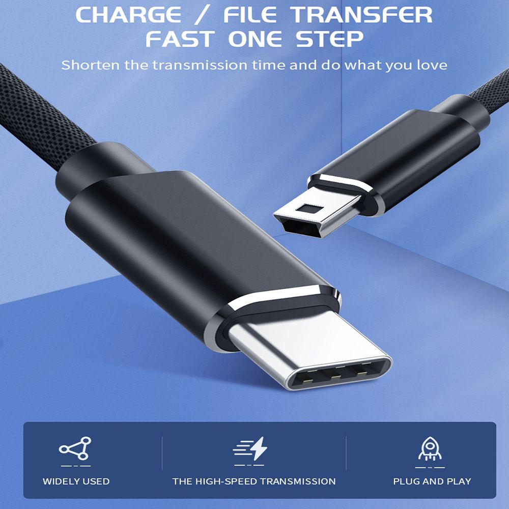 Кабель OTG для синхронизации данных цифровой камеры USB-C на Mini 5-контактный USB Type C на Mini USB кабель для быстрой зарядки