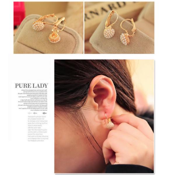 1 Pair Korean Style Elegant Women Earrings Girl's Fashion Ear Stud Crystal Stud Earrings