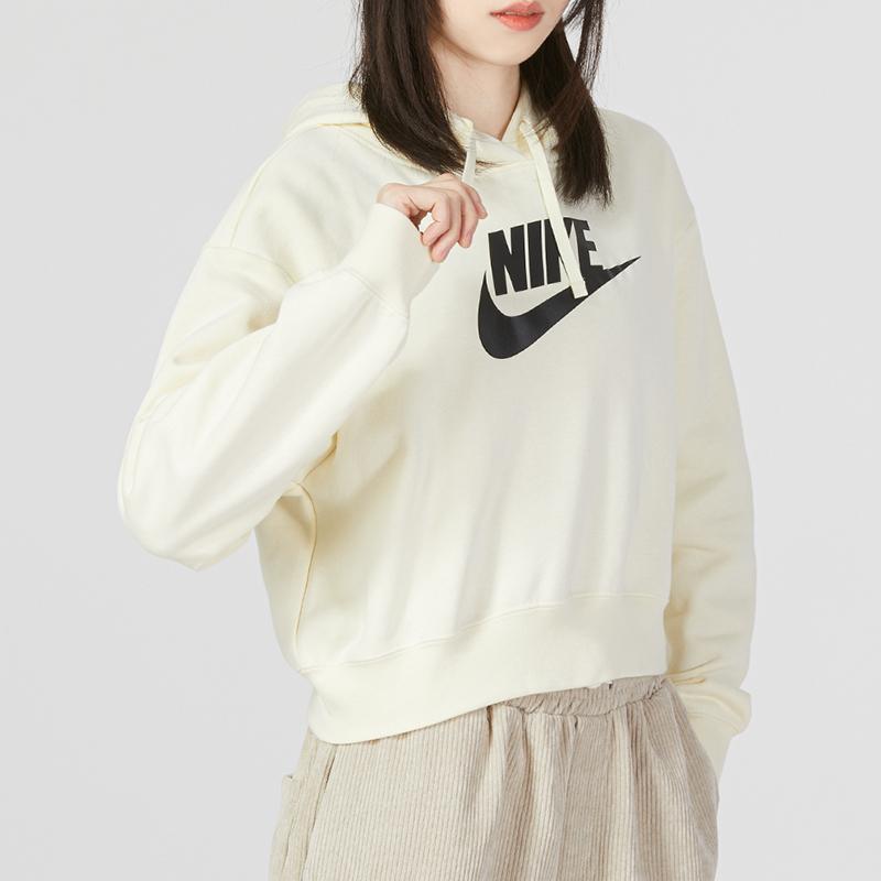 Nike Sweatshirts Women's Ecru Hooded Moderate Regular DQ5851-113