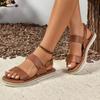 2024 Women Flat Sandals Leather Cross Strap Rome Style High Quality Summer Ladies Shoes Buckle Strap Sandálias Femininas