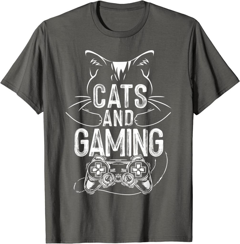 Cats And Gaming Funny For Gamer Cat Lover Gift Unisex T-Shirt