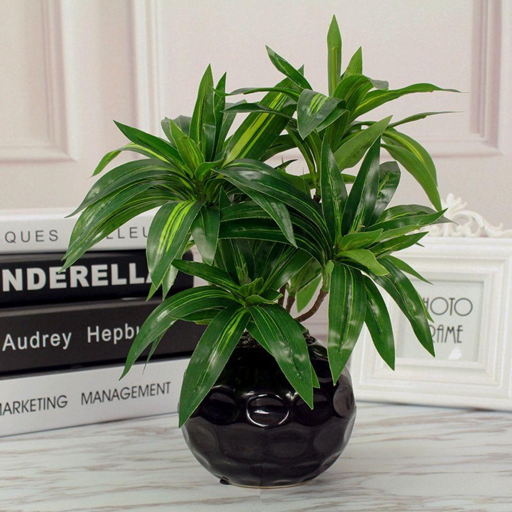 Green 3 Fork Palm Tree Bunch Christmas Flower Material Home Decor Artificial Plants Desktop Decorations Fake Plants