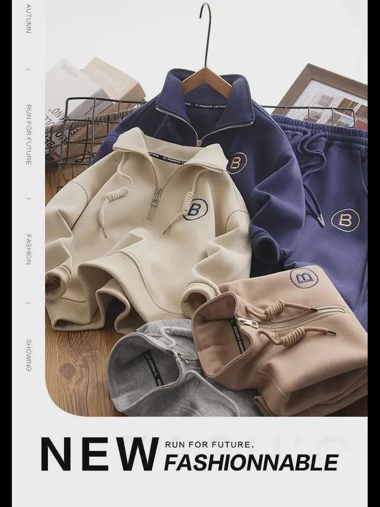 Стильный спортивный костюм-толстовка для мальчиков 2023 года – осенне-весенняя коллекция для детей