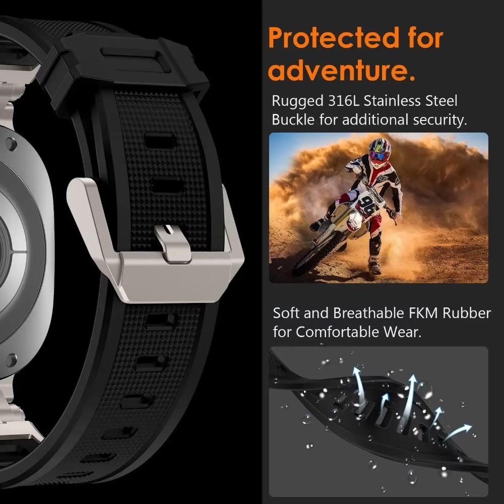 Резиновый ремешок для Samsung Galaxy Ultra Watch 47 мм Спортивный мужской ремешок для samsung GALAXY ULTRA 7 47MM Без зазора Ремешок для часов из нержавеющей стали