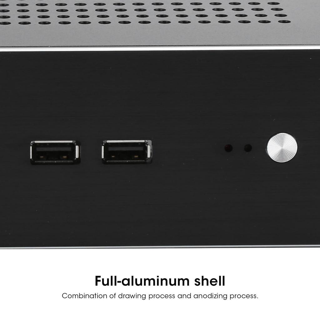 G60S Корпус HTPC Полностью алюминиевый Блок питания ATX Корпус ITX для настольного компьютера(Серебряный USB2.0)