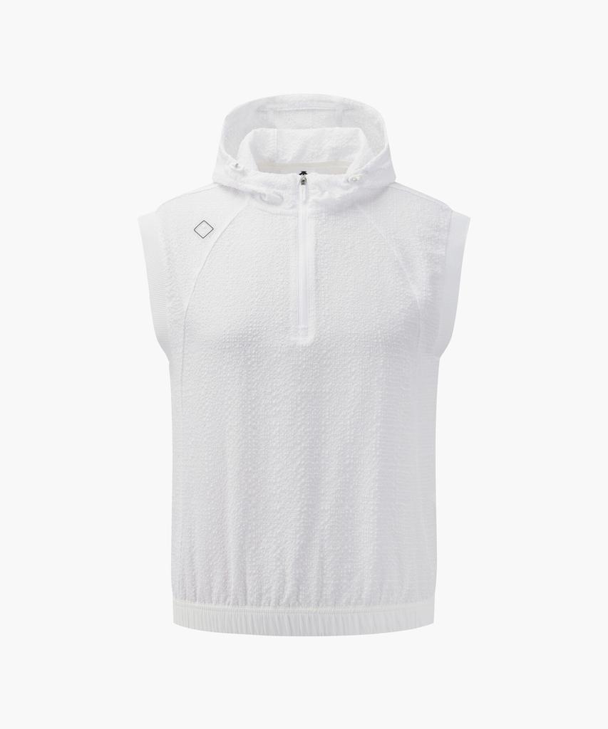 DESCENTE GOLF Women'S Seersacker Half-Zip Hooded Vest Dr31Wfsl73