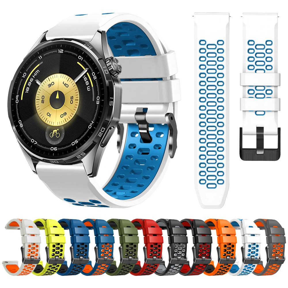 22mm Sport Band For Huawei watch GT 6 Pro 46mm Two Tone Silicone Strap For Huawei GT6/Ultimate Bracelet Replacement Accessories