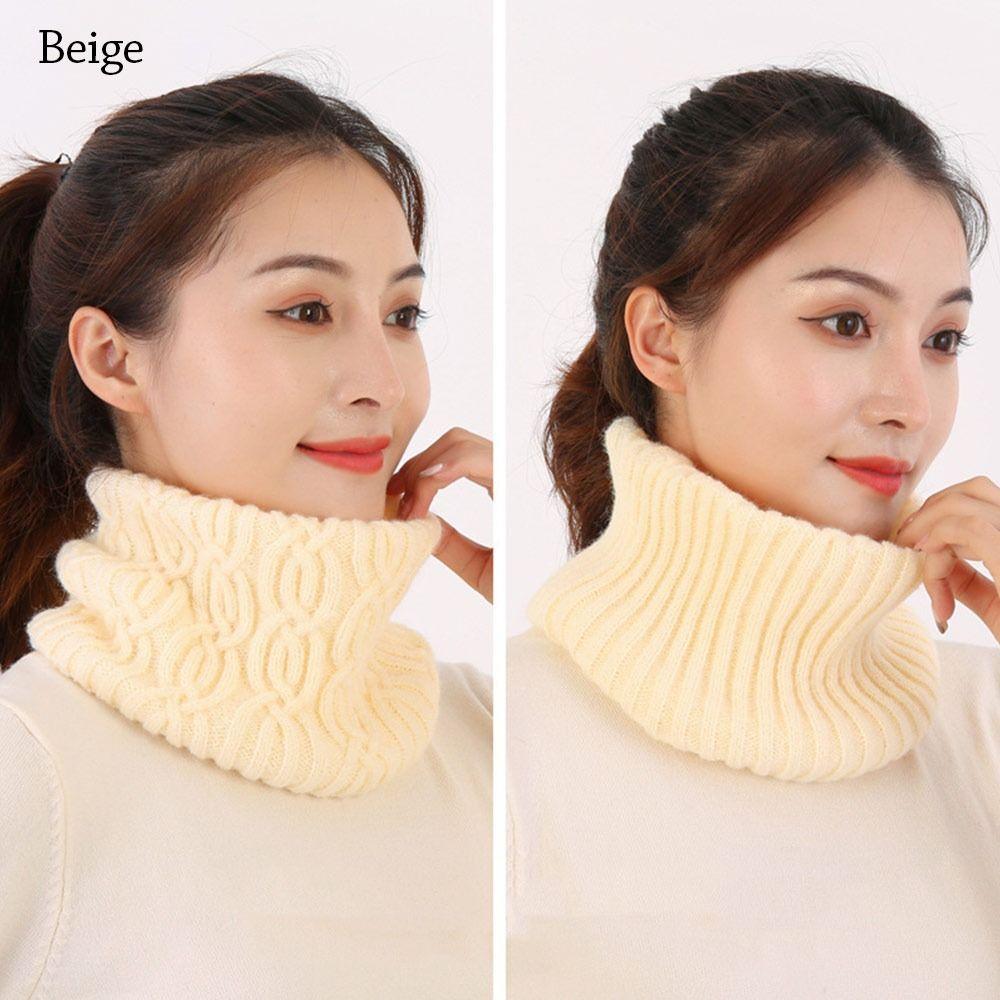 Women Windproof Detachable Knitted Fake Collar Scarf Neck Warmer Turtleneck