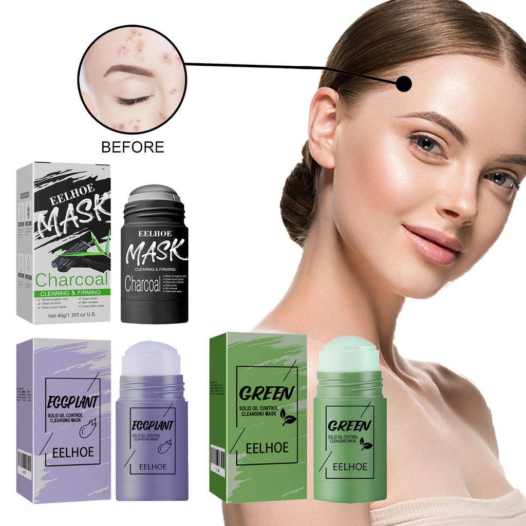 Green Tea Cleansing Solid Face Mask Stick Cleans Pores Remove Blackhead Oil Control Moisturizing Beauty Skin Care