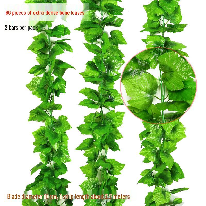 Зеленая искусственная виноградная лоза для декора стен в помещении и на балконе