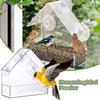 Acrylic Bird Feeder Window Apartment Hanging Bird Feeder with Suction Cup Removable Suction Cup Sliding Feed Tray Parrot Cage