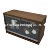 In-Stock Black Walnut 6-Watch Automatic Winder - 2 Sets of 3-Watch Electric Mechanical Winders.