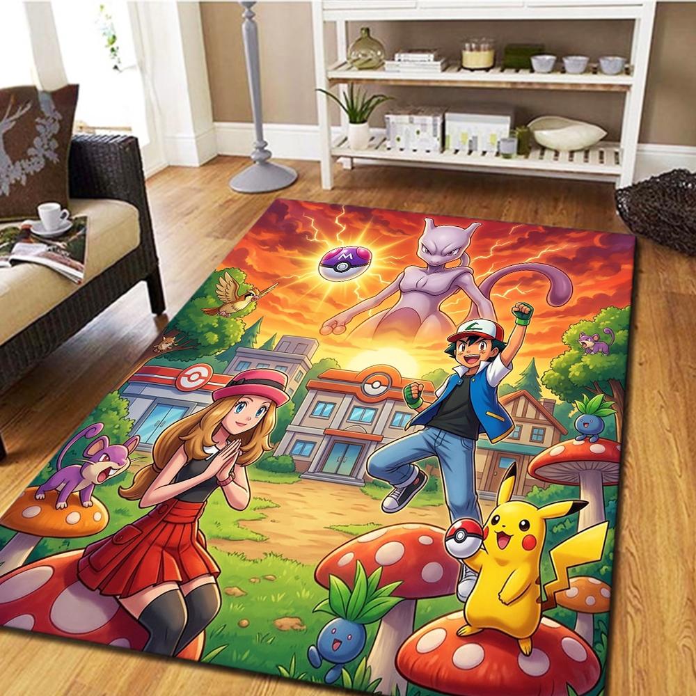 Pokémon Carpet for Living Room & Bedroom, Home Decor Cool Movie Mat & Play Floor Mat -HE151