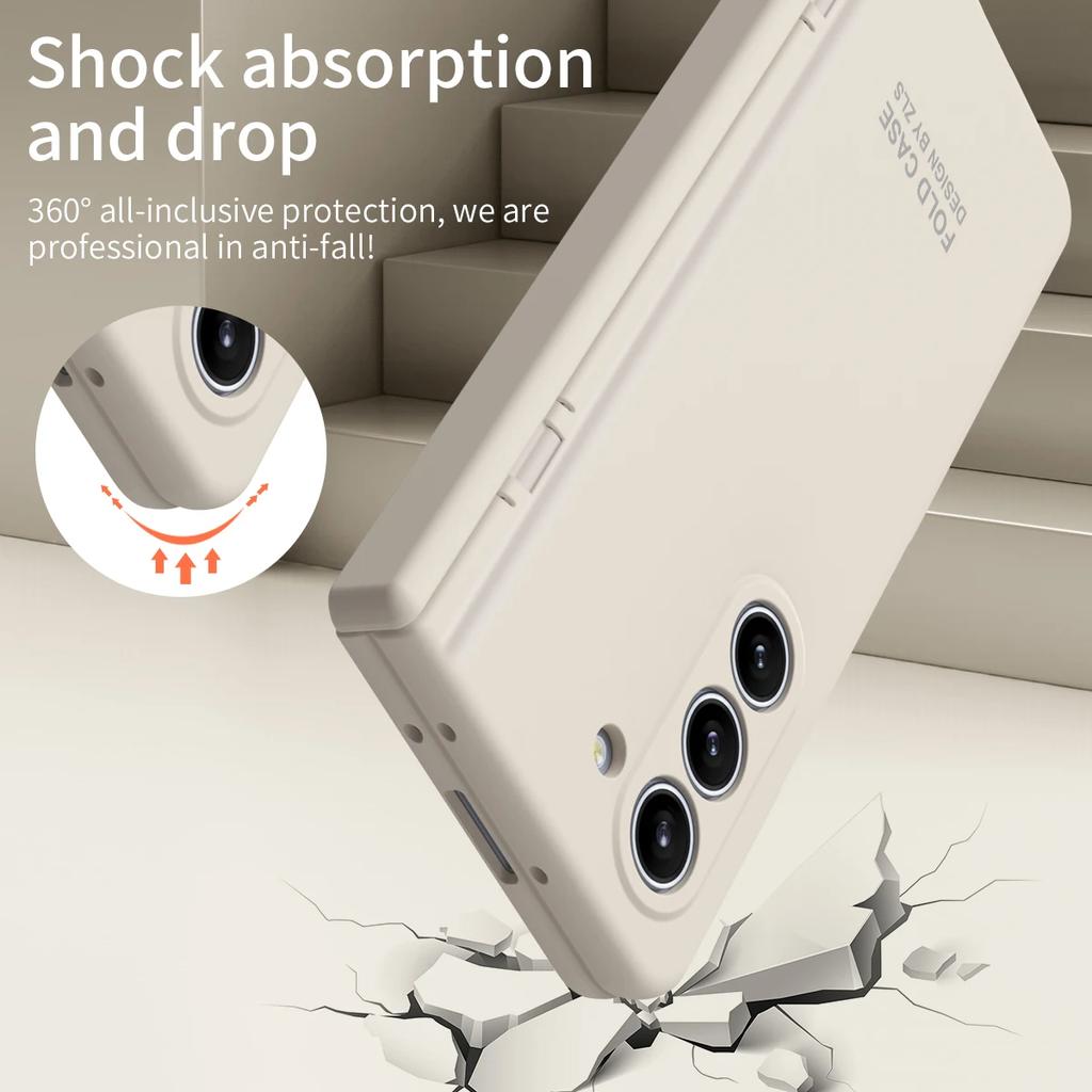 Luxury Matte Case for Samsung Galaxy Z Fold 5 4 3 2 Liquid Silicon Armor Shockproof Full Screen Protector Cover S Pen