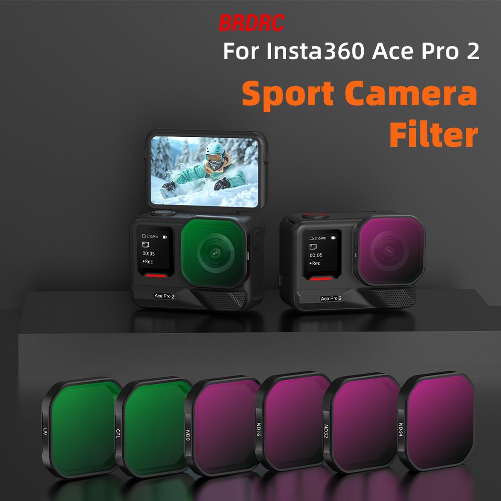 BRDRC Len Filters for Insta360 Ace Pro 2 Camera UV CPL ND8/16/32/64 Neutral Density Lens Quick Release Photography Accessoise