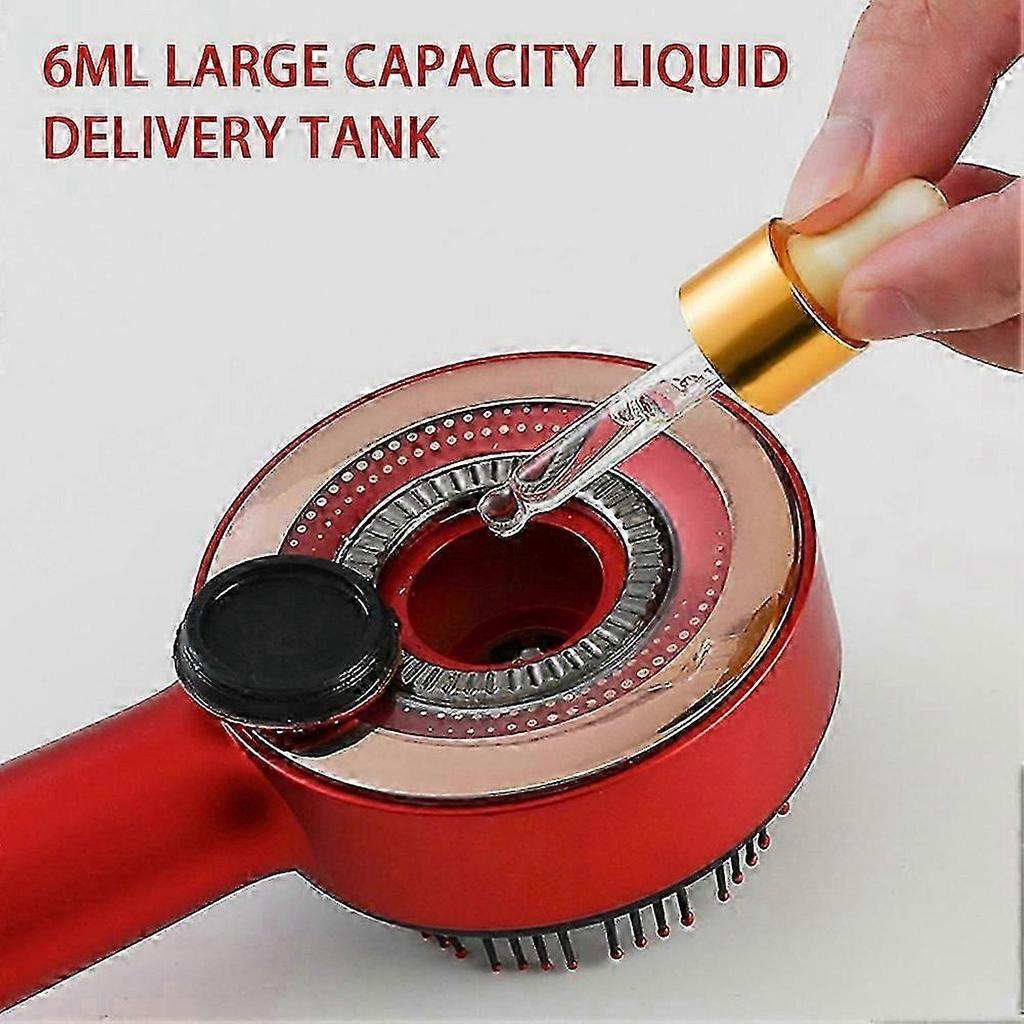 Red Light Hair Massager Multipurpose Scalp Massaging Brush with Red Light Oil Applicator for Men Women