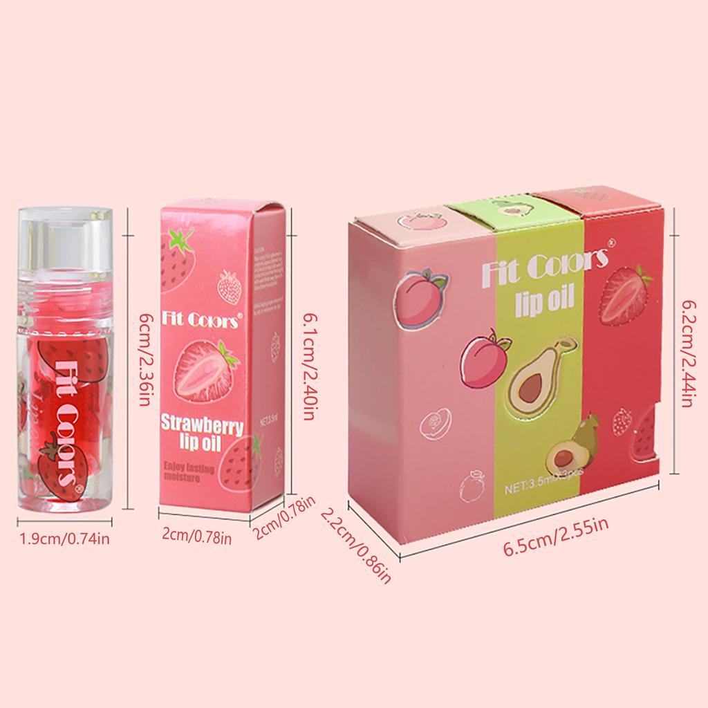 3pcs/set Fruity Color Changing Lip Glaze, Moisturizing Lipstick Lip Oil, Long Lasting Waterproof Lip Balm for Women Makeup