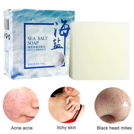 Yousheng 100 г мыла ручной работы натуральное гладкое нежное квадратное мыло с морской солью для ванной комнаты