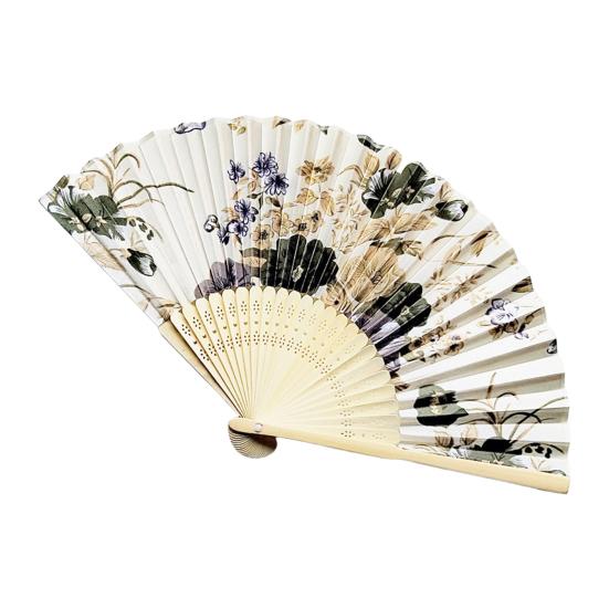Складной веер в японском стиле с цветком, портативный летний ручной бамбуковый охлаждающий вентилятор, украшение для танцевального представления, реквизит для костюмов для вечеринок