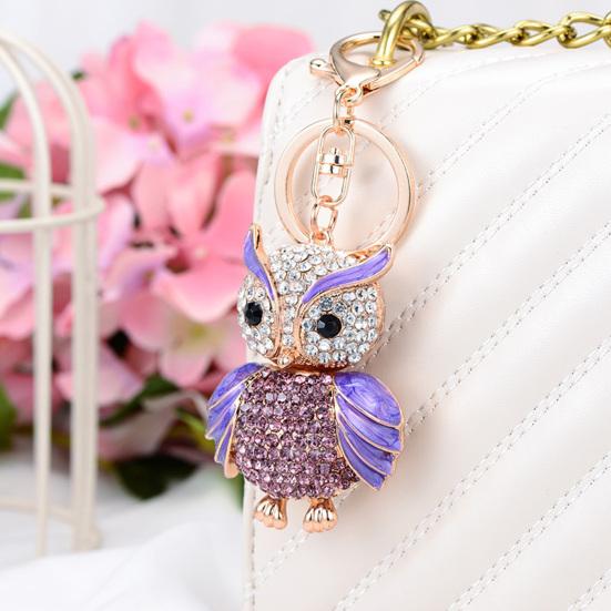 Милый Брелок-брелок со Стразами в виде Совы для Женщин Девочек Искусственный Хрусталь Животное Брелок-брелок для Сумок Сумки Рюкзака