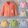 Toddler Kids  Boy Print Cartoon Sweater Knit Warm Cardigan Jacket Tops
