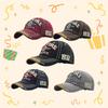 Unisex Cotton Baseball Cap With Embroidered Lettering And Vintage Brim For Outdoor Sun Protection