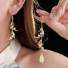 Серьги-крючки в виде капли воды с листьями кольцевого цветка, Длинные универсальные серьги, Модные серьги-ципао для женщин