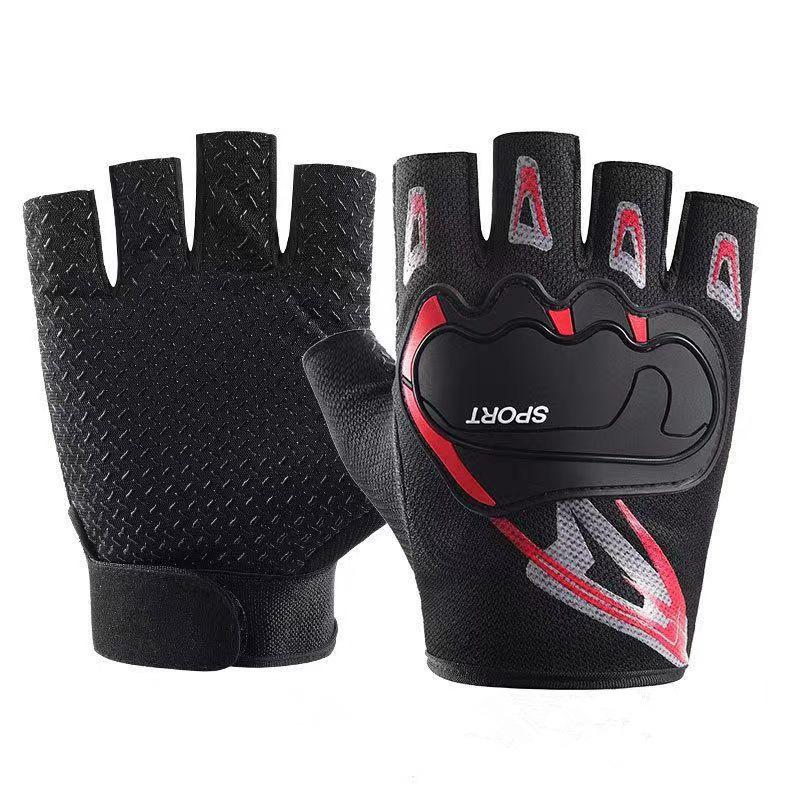 Велоперчатки с полупальцами мужские весенне-летние тонкие дышащие нескользящие и противоударные мотоциклетные перчатки для вождения с открытыми пальцами и полными пальцами