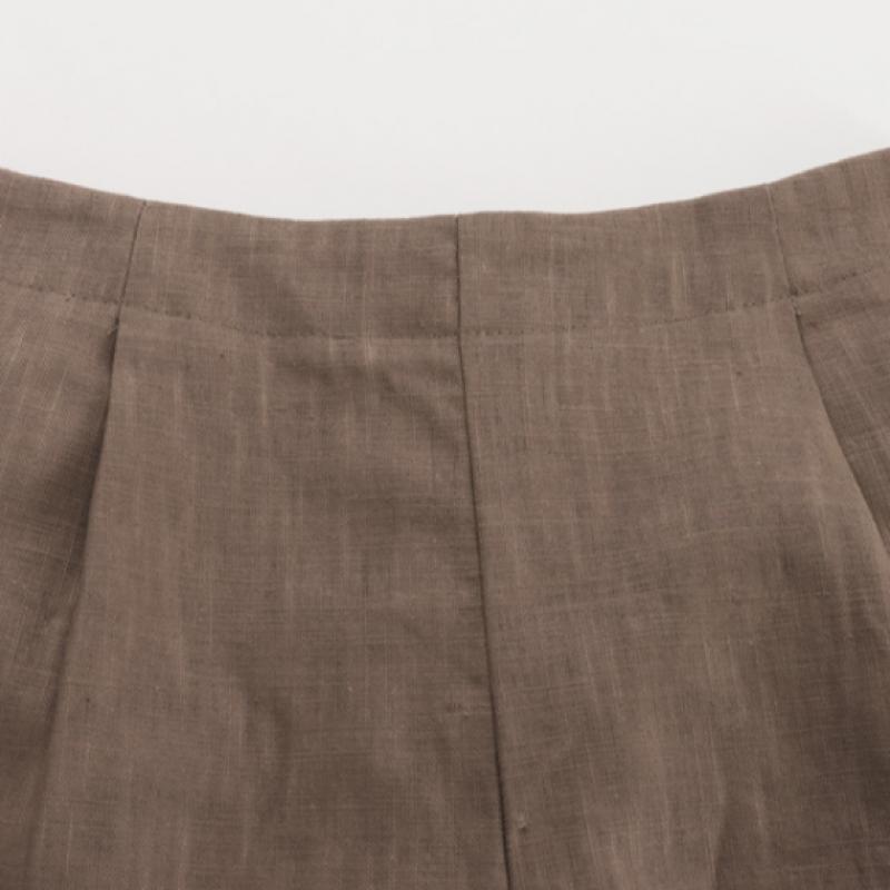 Shop Women Linen Back Banding Shorts Brown Pic Wpt 1395