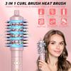 3 in 1 Curl Brush Heat Brush, 200 Millions Negative Ionic Hair Styler, Hair Dryer Set with 38/50MM Thermal Brush & Dryer, (Pink)