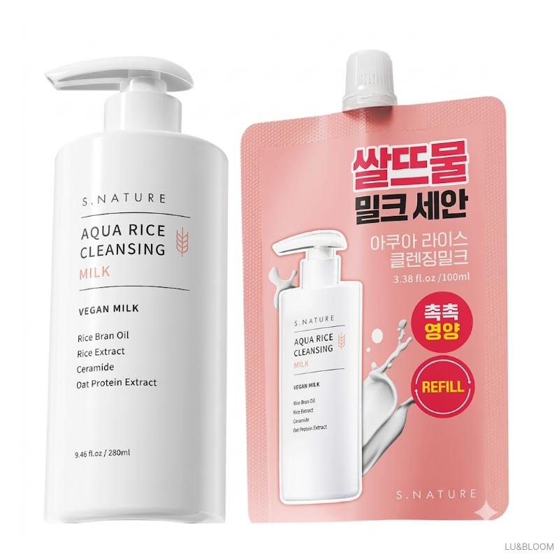 S.NATURE Очищающее молочко для лица Aqua Rice 280 мл (+Бесплатный подарок)