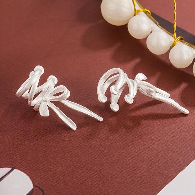 Изысканные серьги-клипсы с бантиками для женщин, модные непирсинговые украшения для ушей из металла, клипсы для ежедневной носки
